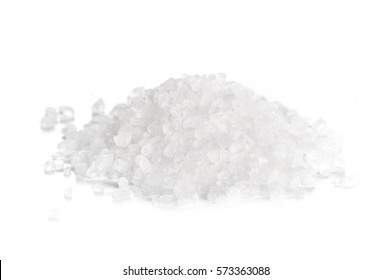 coarse sea salt on white background. - Shutterstock ID 573363088