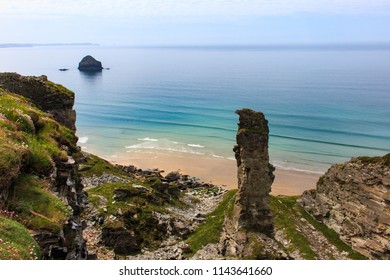 The Coast Of Cornwall In England Seen From The South West Coast Path