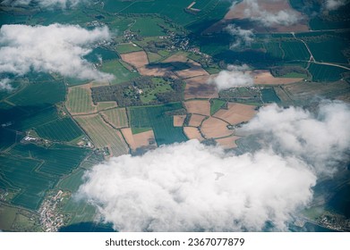 The coast of England seen from an airplane - Shutterstock ID 2367077879