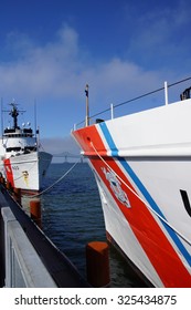 Coast Guard Cutter Steadfast,  Anchored Facing  CG Cutter Alert Astoria, Oregon