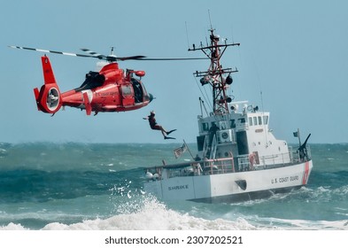 Coast Guard Training Operation Action - Shutterstock ID 2307202521