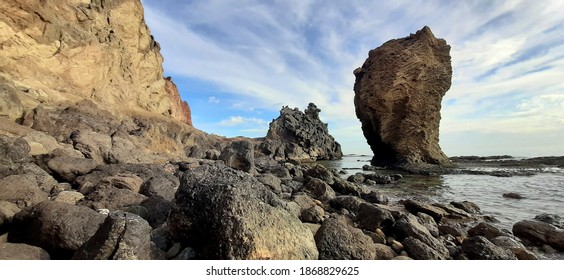 Coast Landscape, Beach Scenery, Sombrerico Beach, Mojácar, Almería Province, Andalusia, Spain