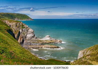 Coast Line NearTresaith Cardigan Bay In Summer, Ceredigion Wales