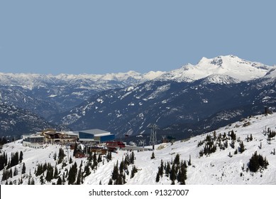 Coast Mountains At Whistler With Peak 2 Peak Gondola Station