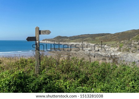 Coast path at Woolacombe in North Devon , England