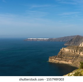 Coast Santorini Thera Greek Island Seen Stock Photo 1557989303 ...