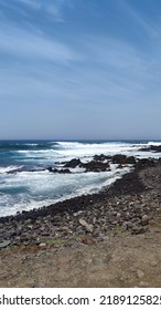 Coast Of Stone In Front Of Te Blue Sea