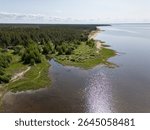 Coastal aerial view landscape in Oulunsalo, Oulu Finland