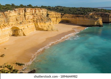 Coastal cliffs of Algarve, Lagoa, Portugal