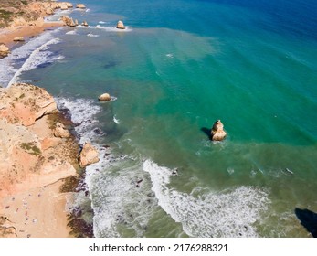 Coastal Drone View Of Algarve