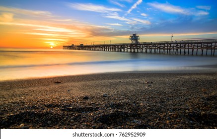 Coastal Landscape Photograph Of Orange County, California Beach At Sunset