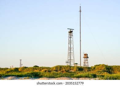 coastal observation and communication towers on the Baltic coast