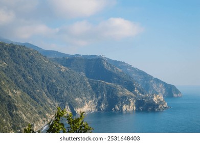 Coastal Path, Cinque Terre's Scenic Cliffside Walk. Sunlit Path Overlooking the Mediterranean Sea, Cinque Terre. Cliff View, February.  - Powered by Shutterstock