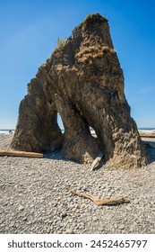 Coastal Rock Formations at Ruby Beach in Olympic National Park in Washington State, USA