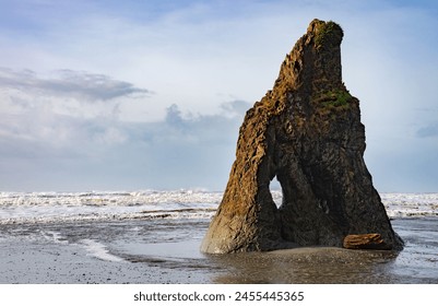 Coastal Rock Formations at Ruby Beach in Olympic National Park in Washington State, USA