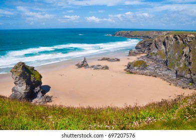 Coastal Rocks In Cornwall, England