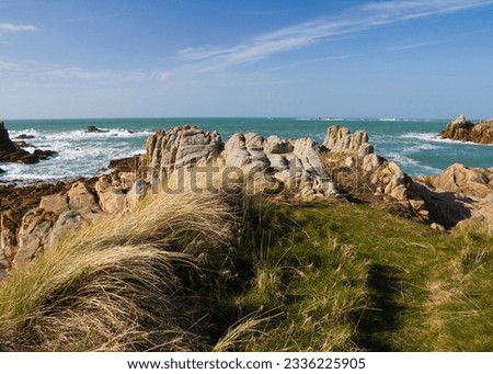 Coastal scene on guernsey, the  Channel Islands.