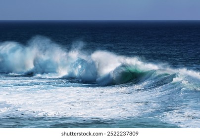 Coastal seascape with powerful waves crashing against the shore - Powered by Shutterstock