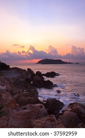 Coastal Sunrise on the rocky coastline in the southeast of China