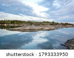 Coastal view in the evening, rocks, sea and reflection, Kumlinge, Aland islands, Finland
