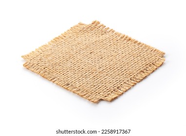 Coasters made of hemp placed on a white background. Crafts. 