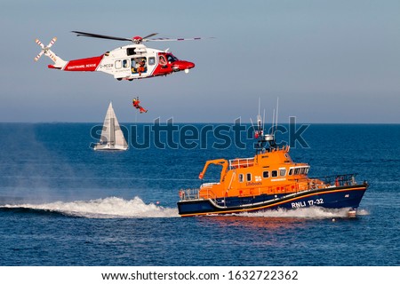 Coastguard and Lifeboat Rescuers  Weymouth Dorset