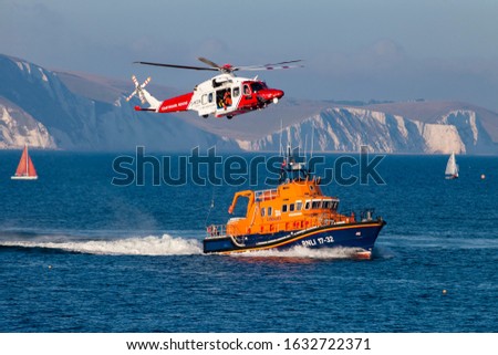 Coastguard and Lifeboat Rescuers  Weymouth Dorset