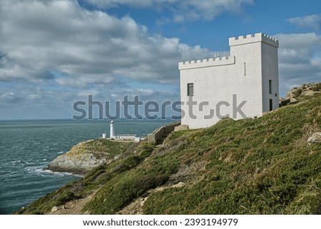 Coastguard lookout and South Stack Lighthouse