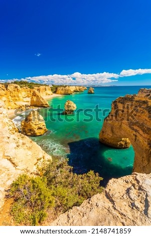 Coastline of Algarve, Faro District, Portugal
