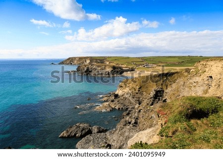 Coastline along the Devon countryside 
