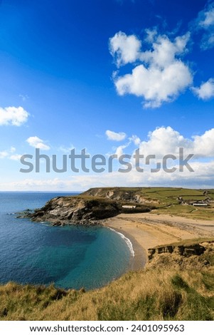 Coastline along the Devon countryside 