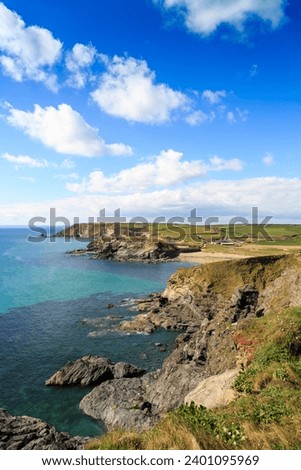 Coastline along the Devon countryside 