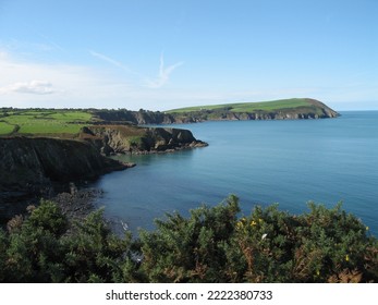 Coastline With Blue Sea And Sky, Wales, UK