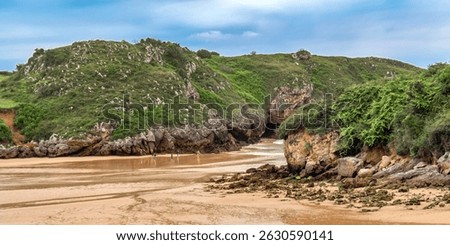 Coastline and Cliffs, Beach of Poo, Protrected Landscape of the Oriental Coast of Asturias, Poo, Llanes, Asturias, Spain, Europe