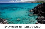 Coastline and cliffs to the south of Hapuna .