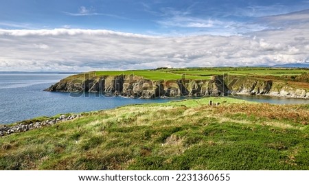 coastline with cliffs at the southcoast of Ireland near Annestown