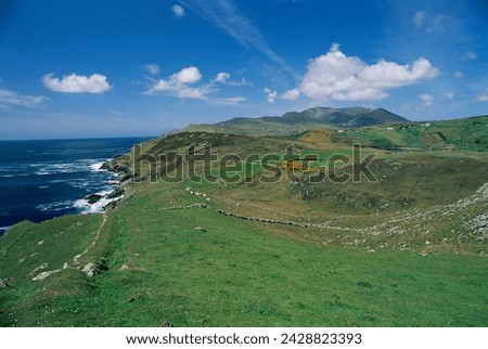 Coastline and hills near the slieve league cliffs, county donegal, ulster, eire (republic of ireland), europe