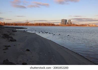 Coastline Of Kazanka River In Early Autumn