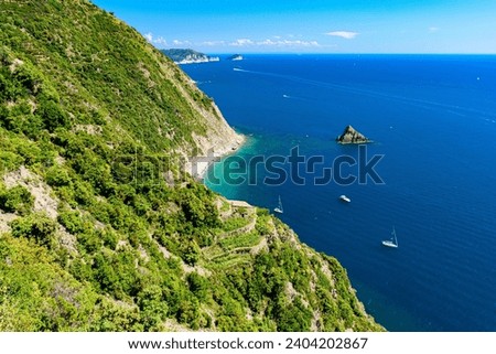 The coastline of Liguria, in the Cinque Terre area