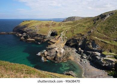 Coastline Near Tintagel In Cornwall