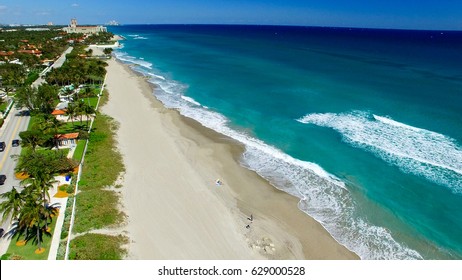 Coastline Of Palm Beach, Aerial View Of Florida.