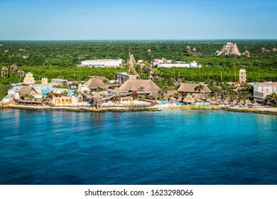 Coastline At The Port Of Costa Maya, Mexico.