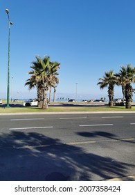 Coastline In Telaviv, Jaffa. Promenade On The Road.