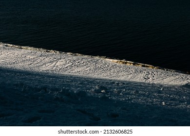 The Coastline Of The Winter Sea, Snow And Ice