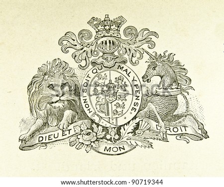 Coat of arms of Great Britain and Ireland. Illustration by Alwin Zschiesche, published on 