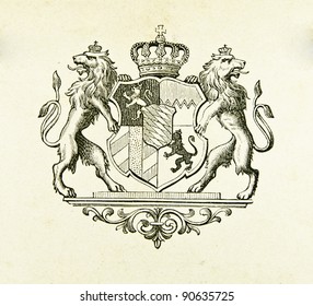 Coat Of Arms Of Kingdom Of Bavaria. Illustration By Alwin Zschiesche, Published On 