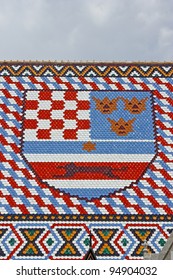 Coat Of Arms Of Triune Kingdom Of Croatia, Slavonia And Dalmatia On The Roof Of Church Of St. Mark, Zagreb