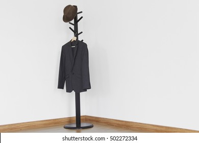 Coat Hanger On White Background.