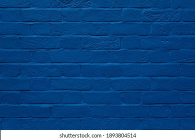 Cobalt Blue Painted Brick Wall Background 