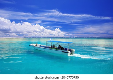 The cobalt blue sea and blue sky of Okinawa.Japan - Shutterstock ID 2040770750